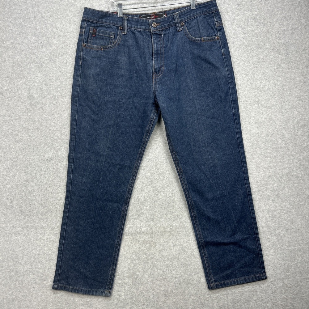 Southpole Jeans Mens 42x30 Blue Denim Pants Wide Straight Hip Hop Red Label Y2K